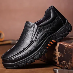 Leather Top Layer Cowhide Non-Slip Casual Shoes