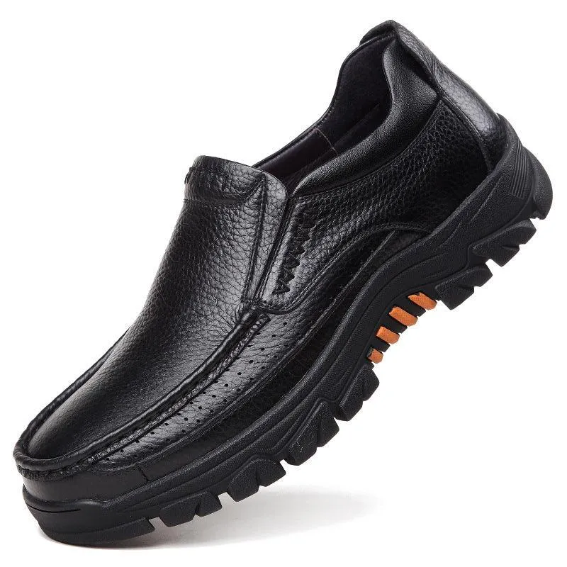 Leather Top Layer Cowhide Non-Slip Casual Shoes
