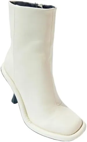 Liliana Women's Stiletto Mid Elastic Round Toe Ankle Boots with Side Zipper Stretch Boots Sexy Stiletto Heel Ankle Boots BALBOA-1