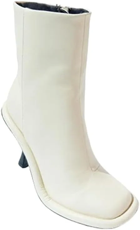 Liliana Women's Stiletto Mid Elastic Round Toe Ankle Boots with Side Zipper Stretch Boots Sexy Stiletto Heel Ankle Boots BALBOA-1