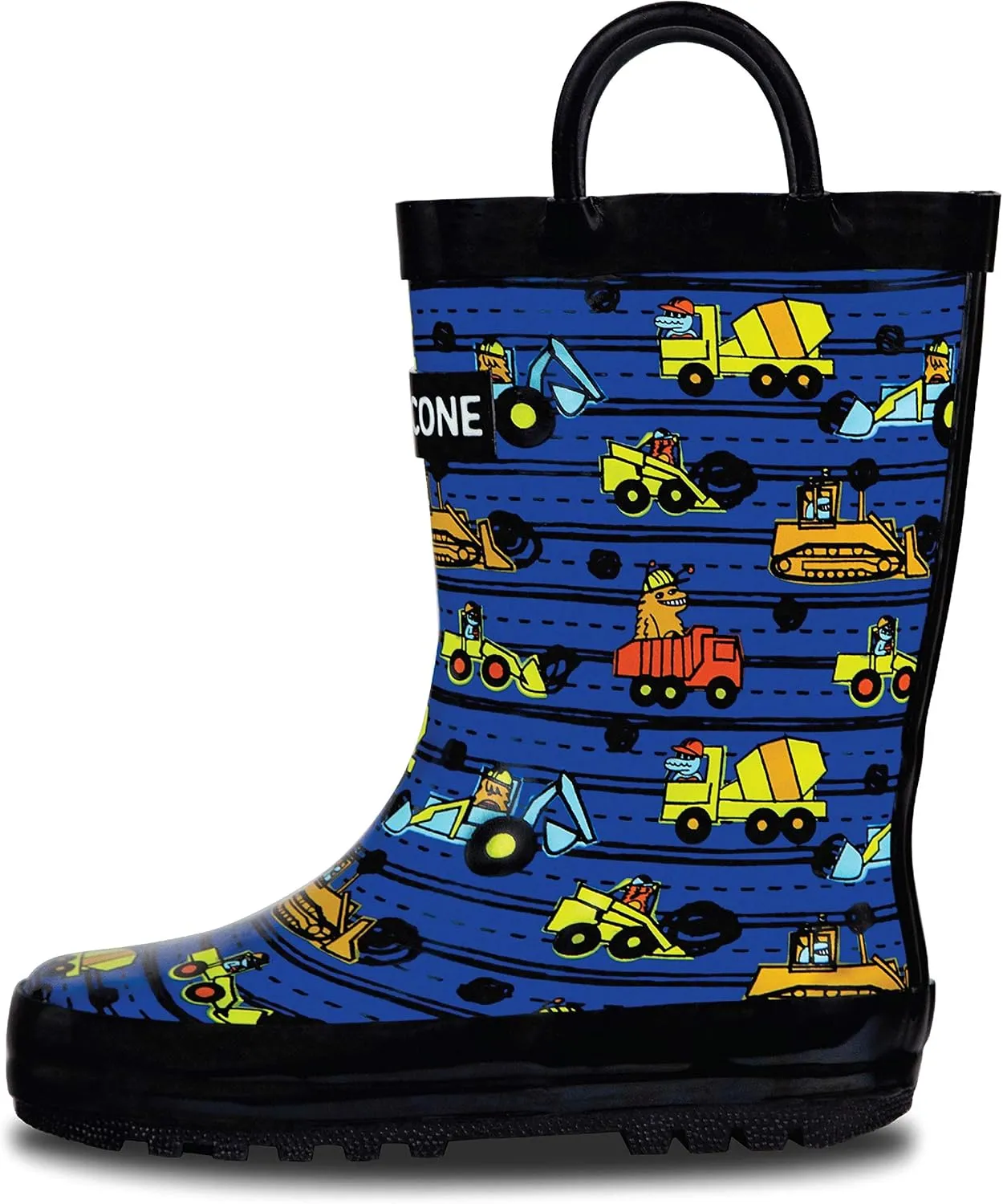 Lone Cone Kids Rain Boots for Girls & Boys – Waterproof Natural Rubber Toddler Rain Boots with Non-Slip Outsole & Easy Pull Handles – Solid, Pattern & Glitter Designs