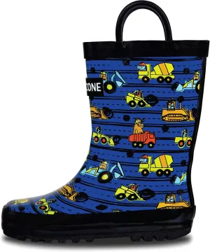 Lone Cone Kids Rain Boots for Girls & Boys – Waterproof Natural Rubber Toddler Rain Boots with Non-Slip Outsole & Easy Pull Handles – Solid, Pattern & Glitter Designs
