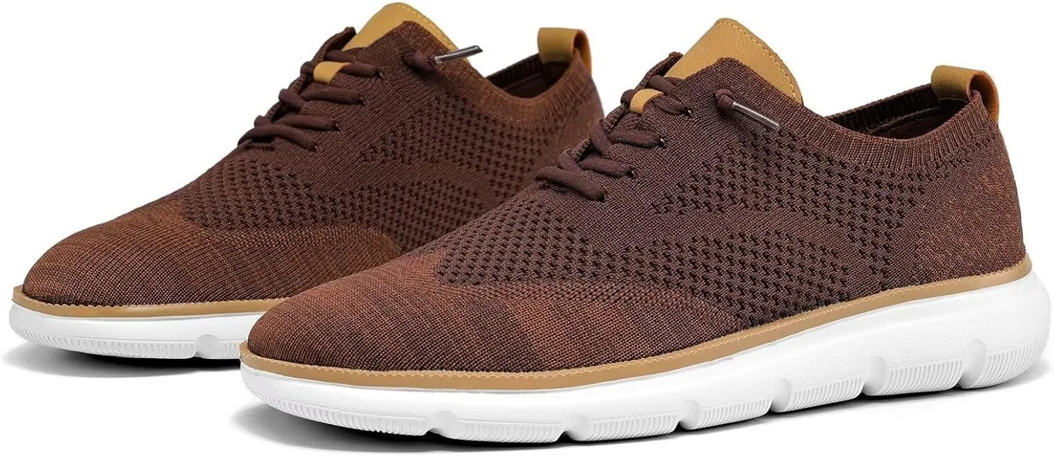 Mens Casual Dress Sneakers Fashion Walking Mesh Oxfords Shoes Business Work Lightweight Soft Sole