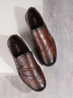 Metro Men Textured Leather Loafers
