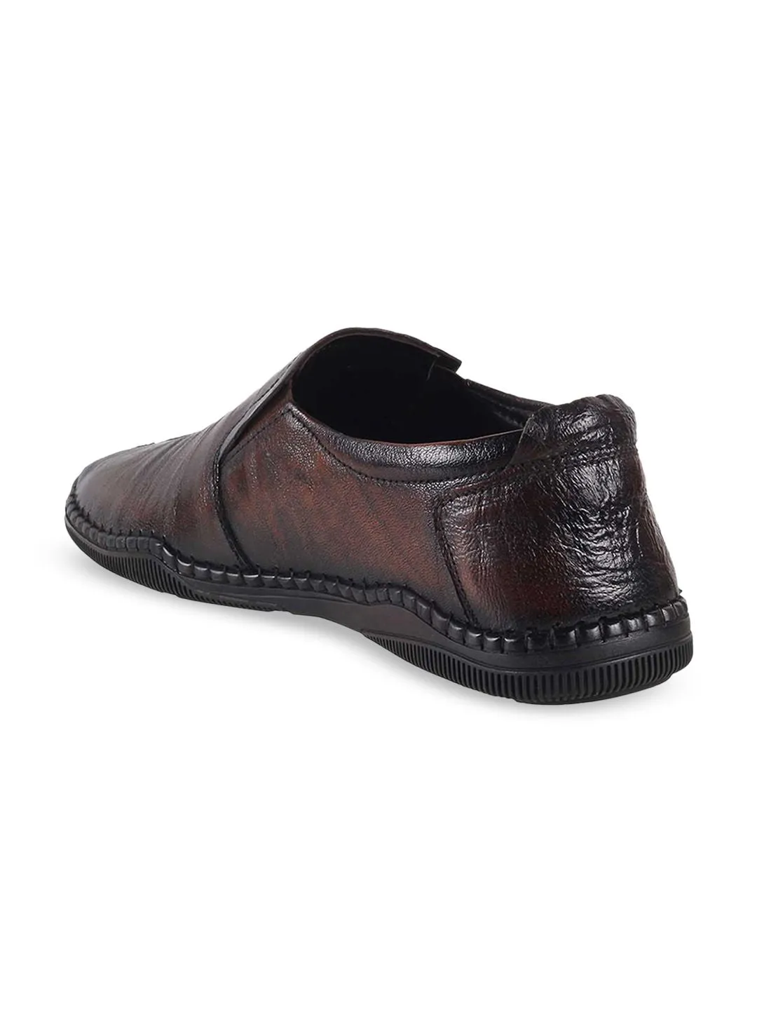 Metro Men Textured Leather Loafers