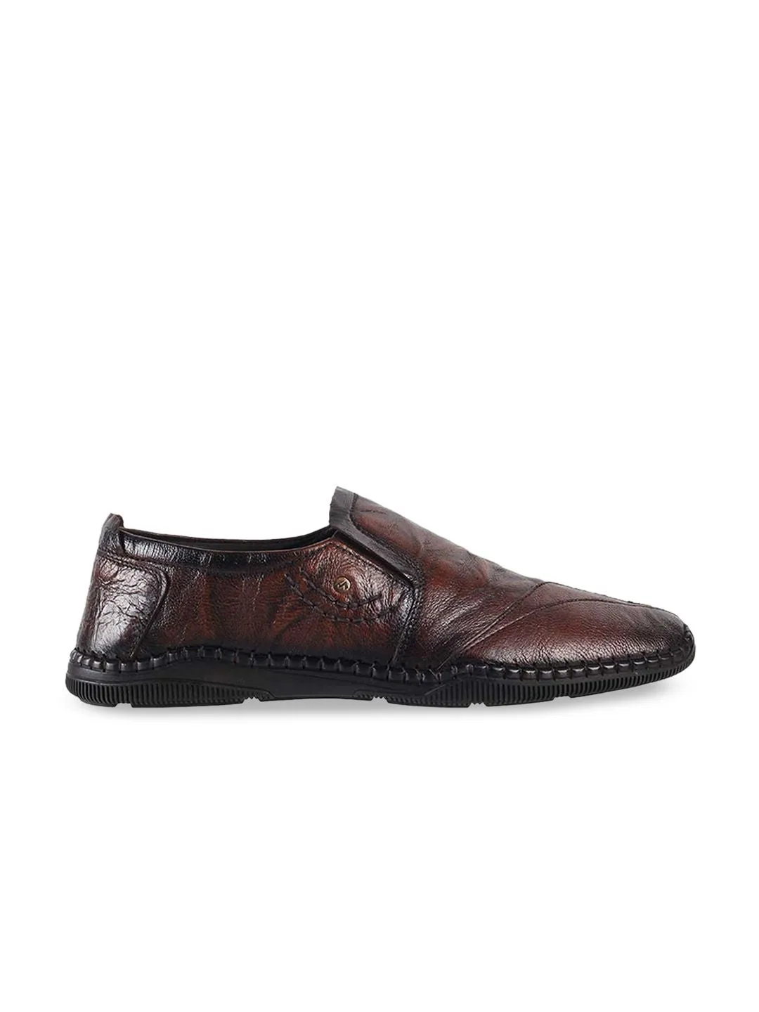 Metro Men Textured Leather Loafers