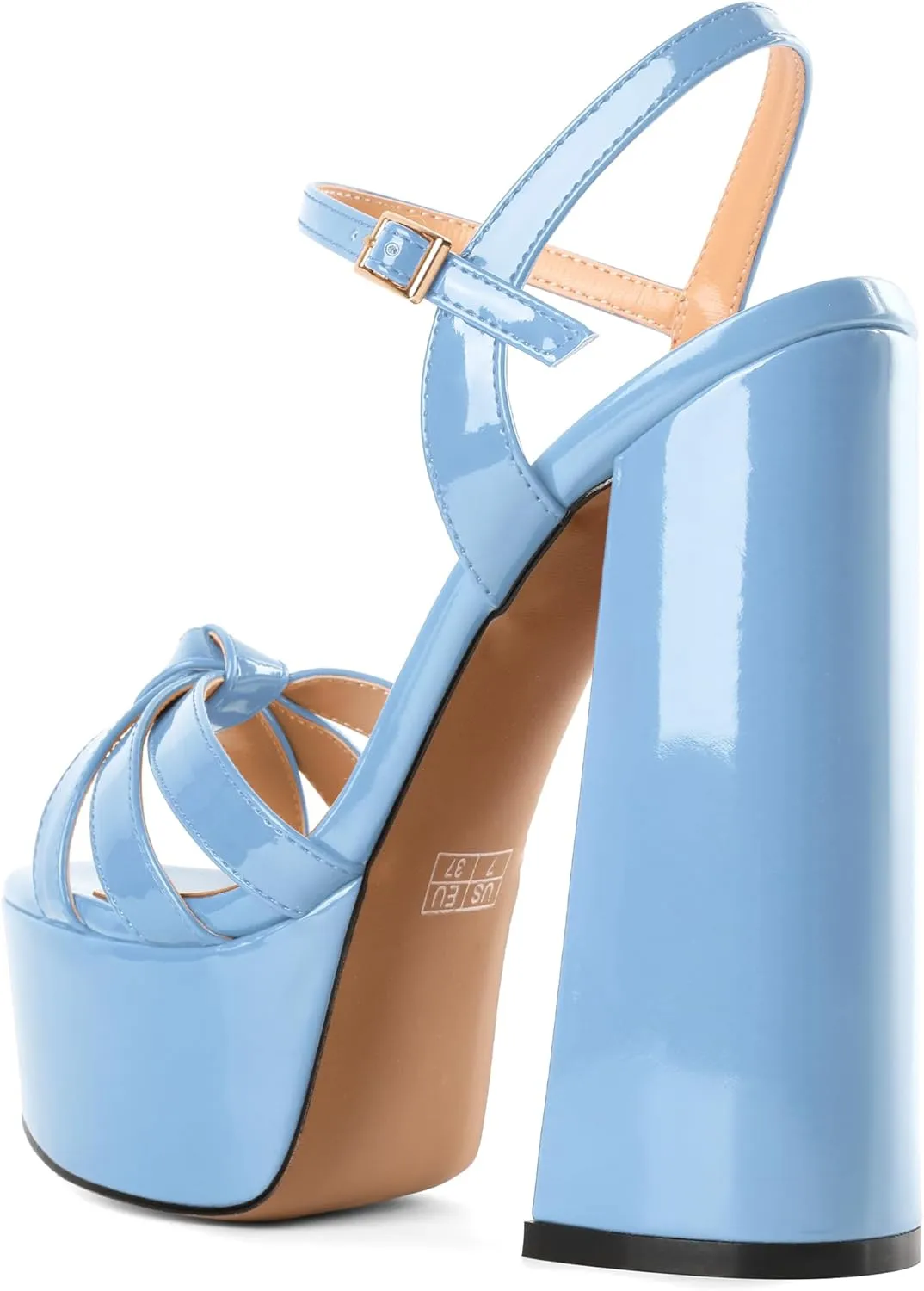 Mettesally Women's Chunky Platform Heels Heeled Sandals Open Toe Ankle Strap Sandals Summer Dress Shoes