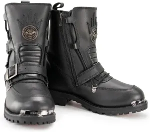 Milwaukee Leather Men's Black Smooth Plain Motorcycle Leather Boots - 11