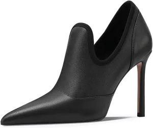miss left Women Chic Ankle Boots Closed Pointed Toe Stiletto High Heels Slip On Cut Out Booties Stylish Casual Daily Date Prom Winter Shoes Size 4-16 US