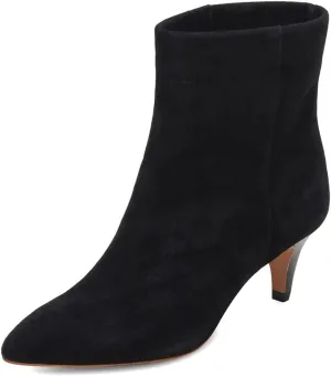 miss left Women Classic Kitten Heel Ankle Boots Pointed Toe Low Heel Wide Calf Pull On Booties Stylish Party Casual Shoes Size 4-16 US