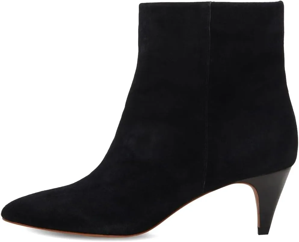 miss left Women Classic Kitten Heel Ankle Boots Pointed Toe Low Heel Wide Calf Pull On Booties Stylish Party Casual Shoes Size 4-16 US