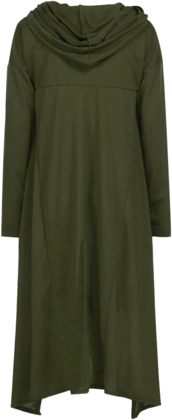 Muyise Womens Asymmetric Hem Long Sleeve Loose Casual Hoodies Sweatshirts Tunic Tops Cowl Neck High Low Cloak with Pockets