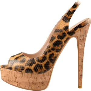 Open Peep Toe Platform High Stiletto Heels Slingback Sandals