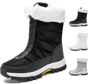 Optigard Women's High Top Snow Boots with Zipper,Warm Fur Lined Winter Waterproof Thick Sole Ankle Boots Slip-On Outdoor Comfortable Anti-Slip Walking Boots