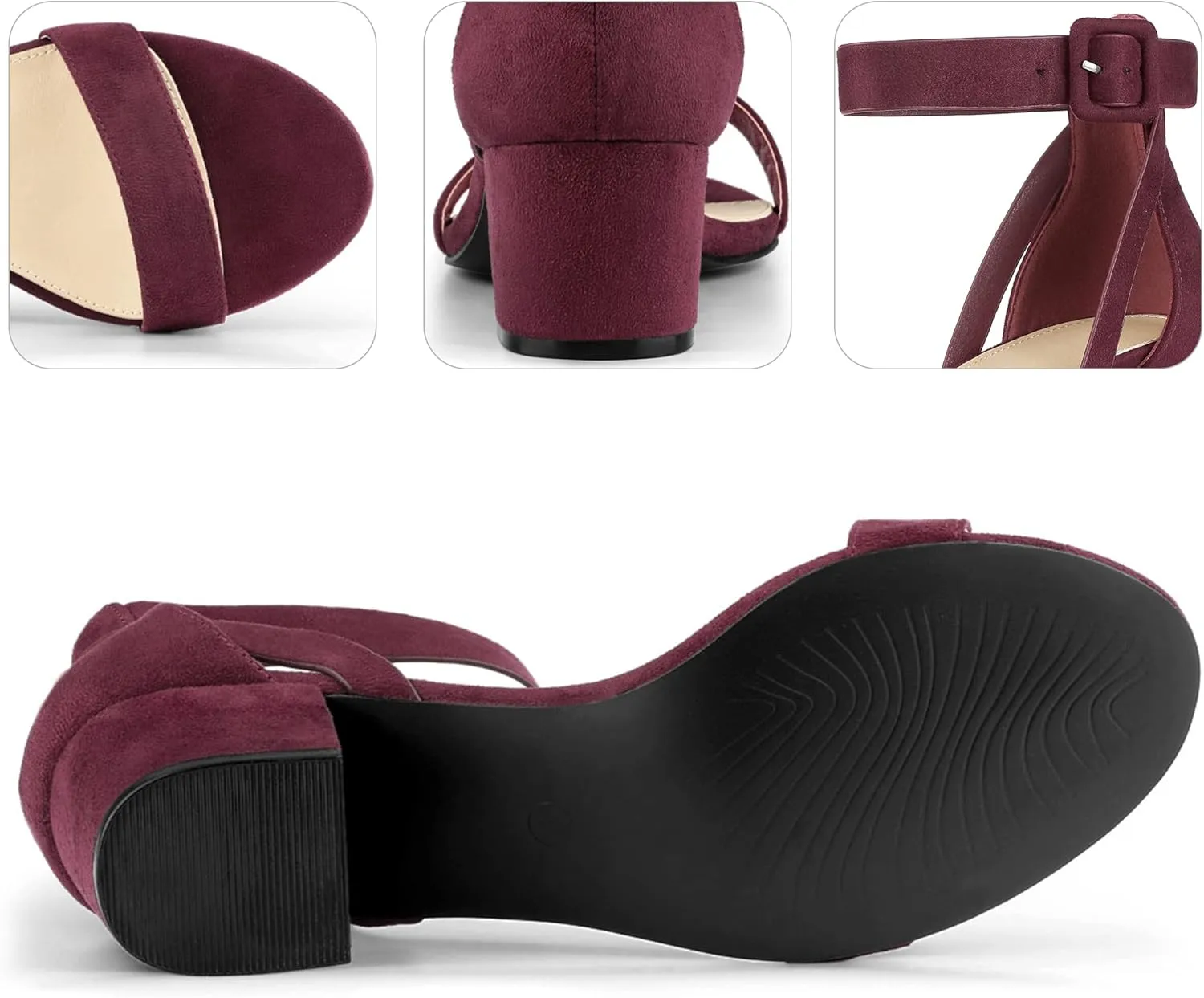 Perphy Open Toe Ankle Strap Block High Heels Sandals for Women
