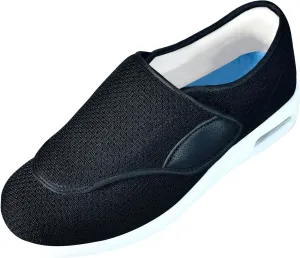 QHBPMGAD Mens Diabetic Sneakers, Wide Width Elderly Shoes for Men, Adjustable Hook and Loop Closure Anti-Slip Breathable, Swollen Feet Walking Edema Shoes