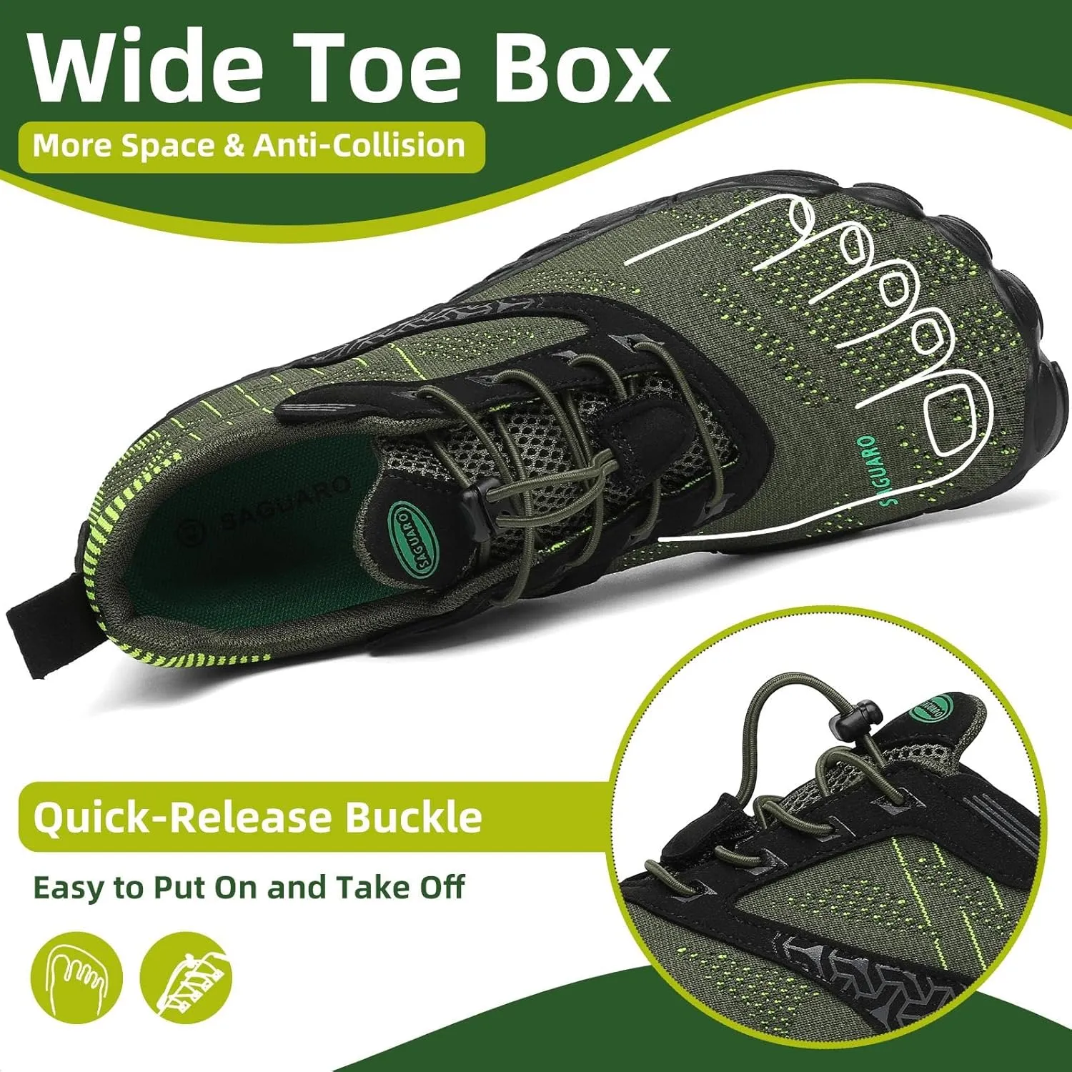 SAGUARO Womens Mens Barefoot Shoes Minimalist Trail Runner Wide Toe Box Zero Drop Outdoor Cross Training Shoe