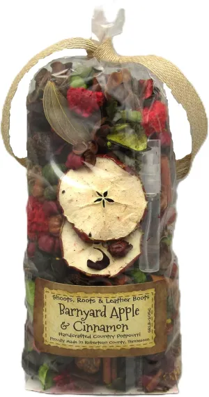 Shoots, Roots & Leather Boots Barnyard Apple Cinnamon Botanical Handcrafted Potpourri – 5 Cup Bag with 5ml Starter Refresher Oil – Rustic Bowl Filler Fragrance