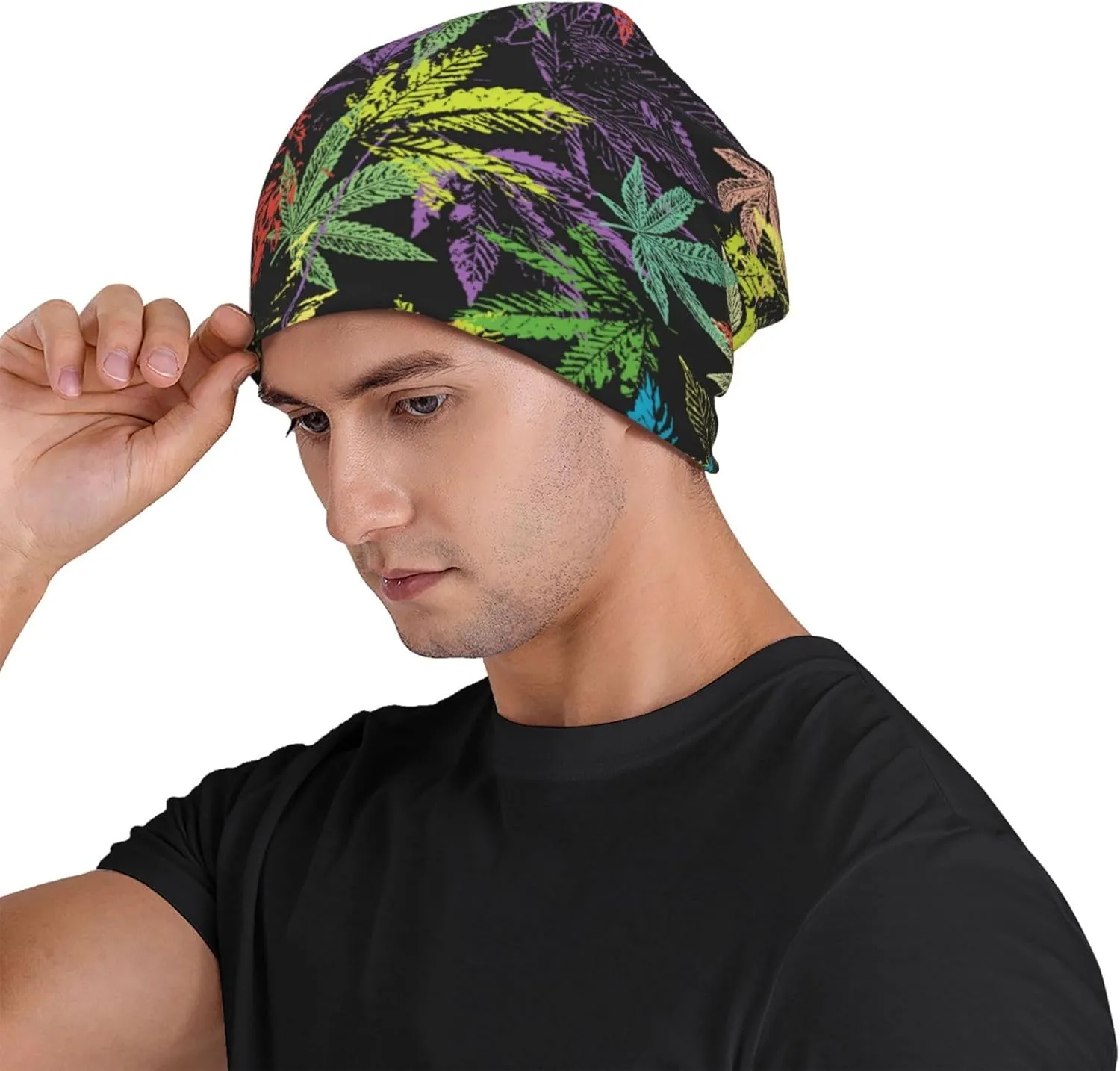 Skull Beanie for Women Men, Warm Stretch Knitted Beanies Hat Lightweight Casual Slouchy Cap Cancer Headwear