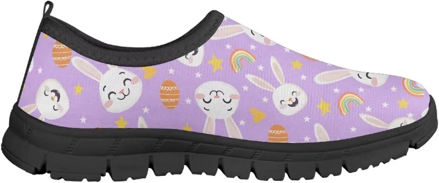 Slip-On Walking Kids Sneakers Casual Loafers Non Slip Shoes Low Top Breathable Mesh Hiking Shoes Boys Girls Black US 11-15
