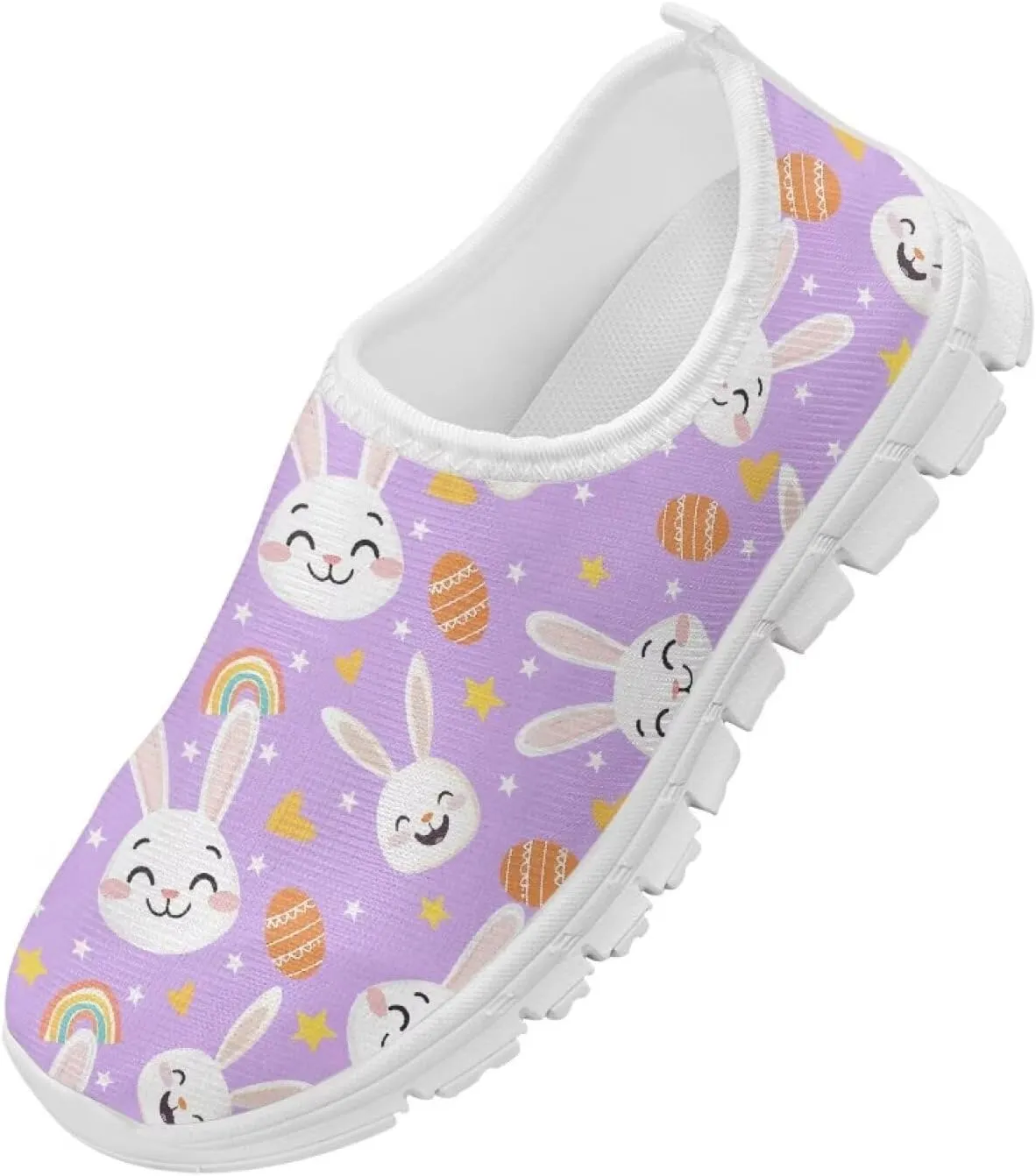 Slip-On Walking Kids Sneakers Casual Loafers Non Slip Shoes Low Top Breathable Mesh Hiking Shoes Boys Girls Black US 11-15