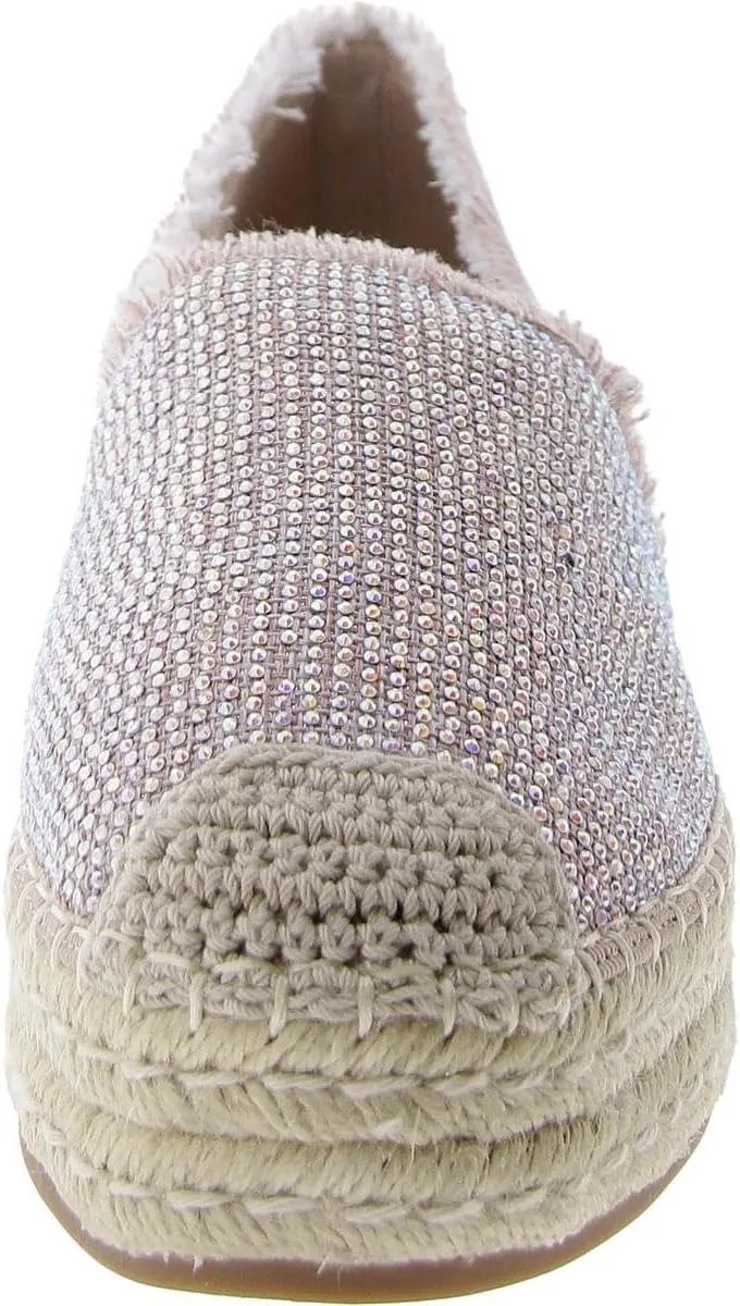 Steve Madden Womens Samara Rhinestone Slip On Espadrilles