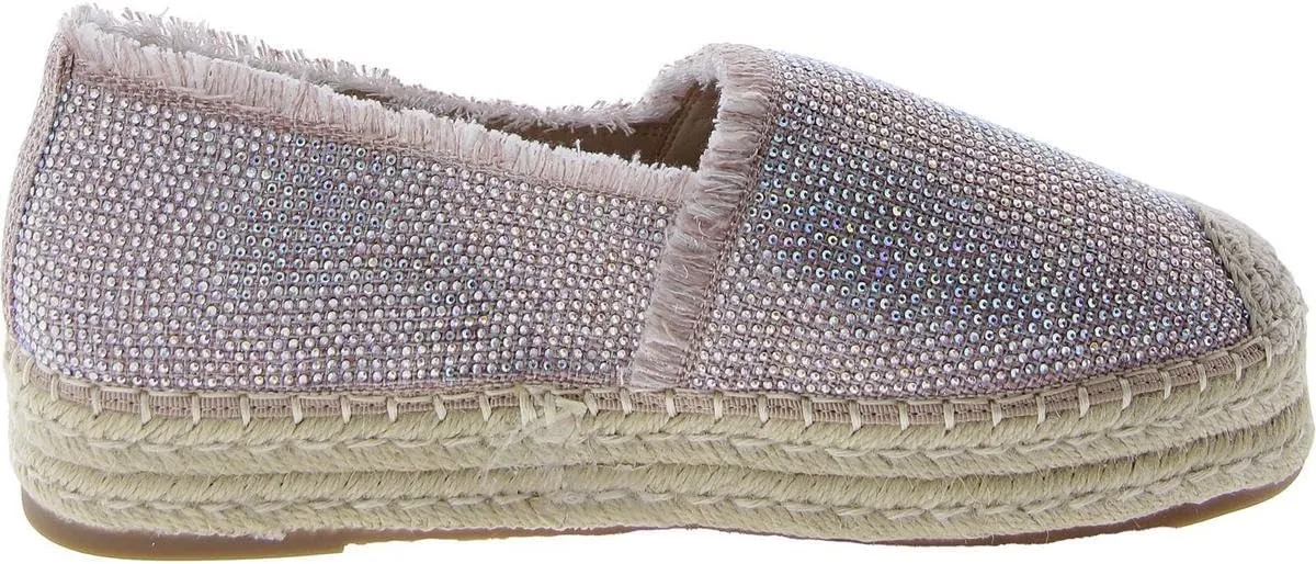 Steve Madden Womens Samara Rhinestone Slip On Espadrilles