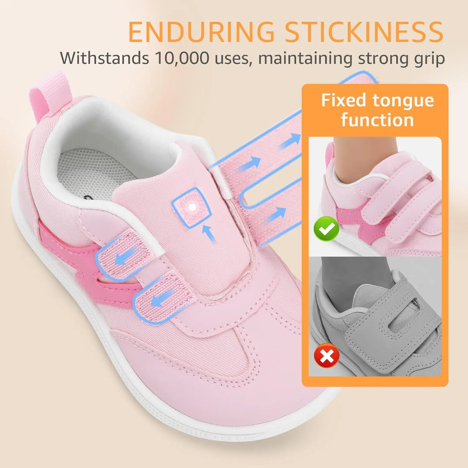 Toddler Lightweight Slip on Sneakers: Boys Barefoot Shoes Kids Walking Shoes Boy Sneakers, Toddler First Walking Shoe Comfort Tennis Activities