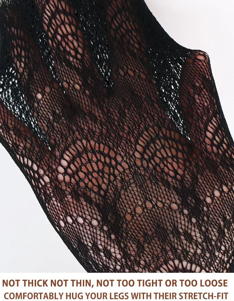 VERO MONTE Womens Colorful Hollow Out Knitted Tights - Patterned Lace Stockings