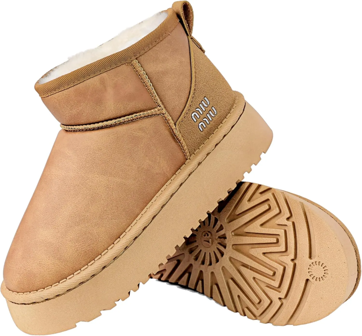 Winter Ankle Boots for Women - Water Resistant Leather Booties Non-Slip Platform Suede Mini Women's Boots - Perfect for Christmas Gifts