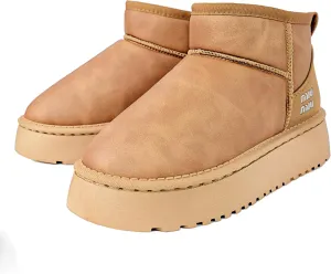 Winter Ankle Boots for Women - Water Resistant Leather Booties Non-Slip Platform Suede Mini Women's Boots - Perfect for Christmas Gifts
