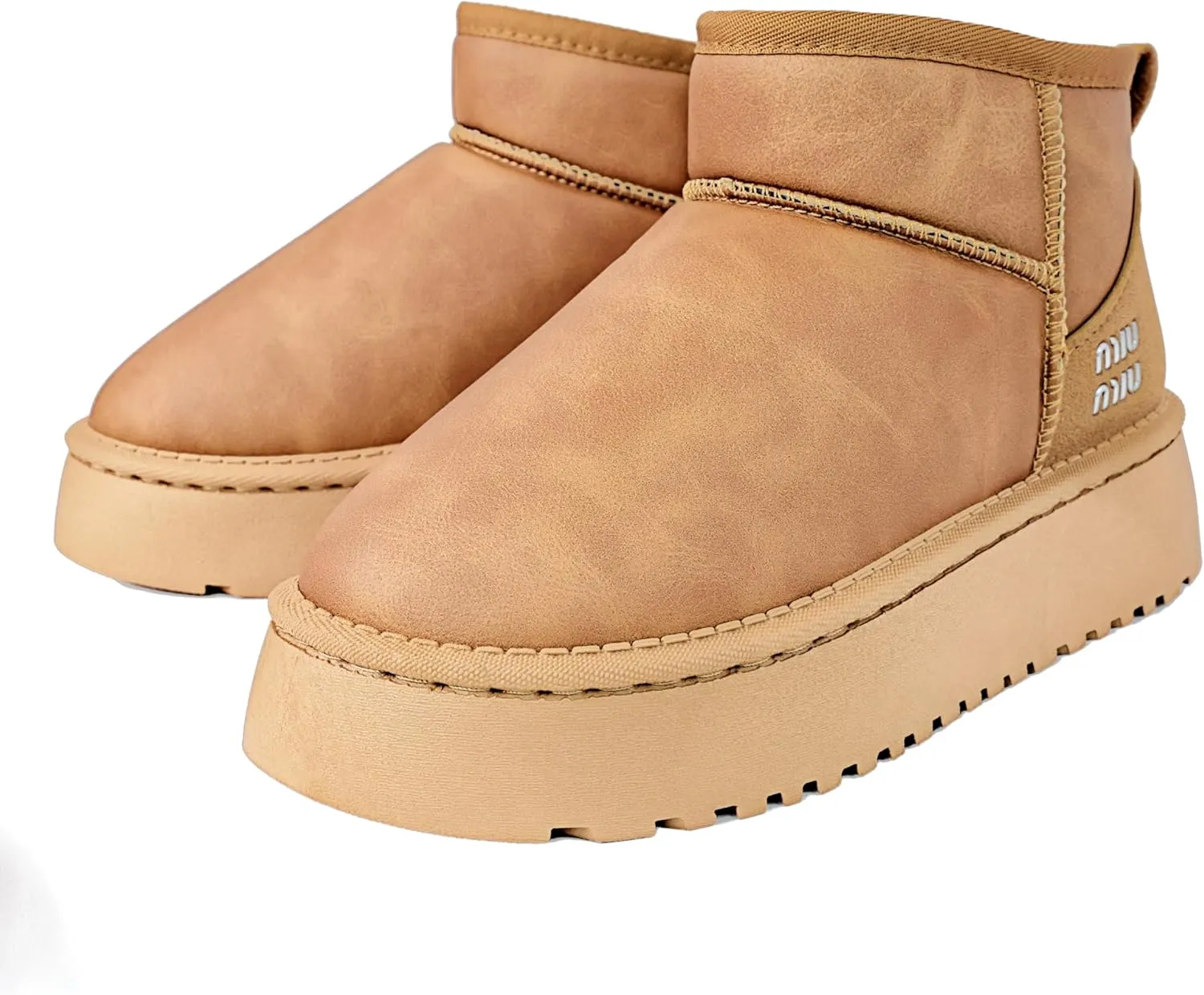 Winter Ankle Boots for Women - Water Resistant Leather Booties Non-Slip Platform Suede Mini Women's Boots - Perfect for Christmas Gifts