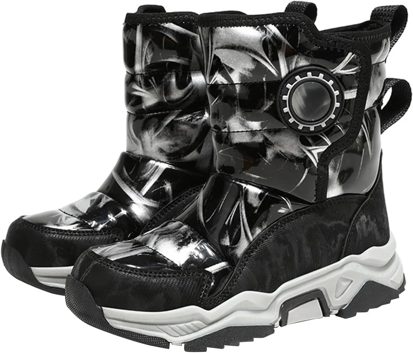 Winter Snow Boots For Kids Boys Girls Childrens 𝐖aterproof Shoes Thick Warm Ski Booties Fashion Comfy Non Slip