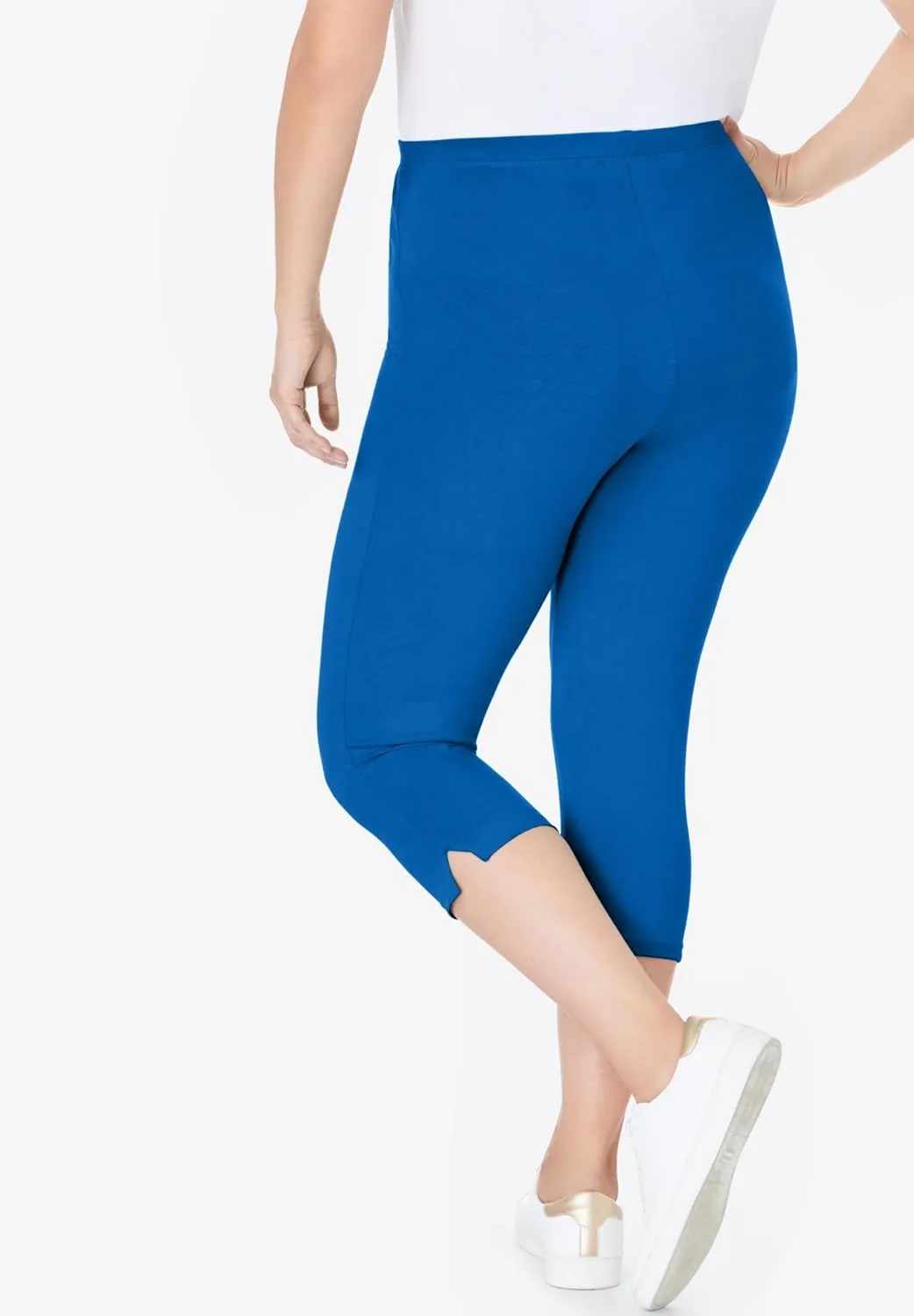 Woman Within Plus Size Stretch Cotton Capri Legging