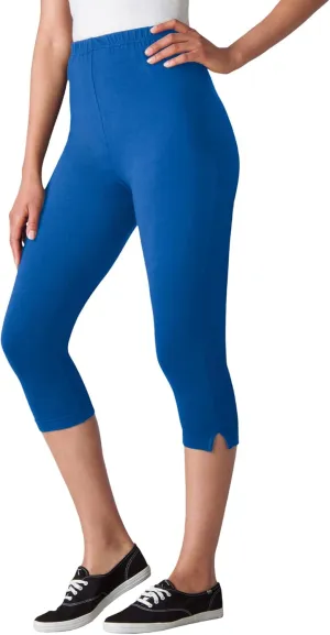 Woman Within Plus Size Stretch Cotton Capri Legging