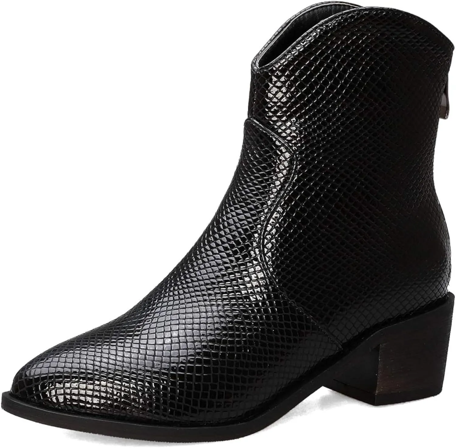 Women's Ankle Boots, Women's Artificial Snake Skin, Western Style Short Boots, Outdoor Boots