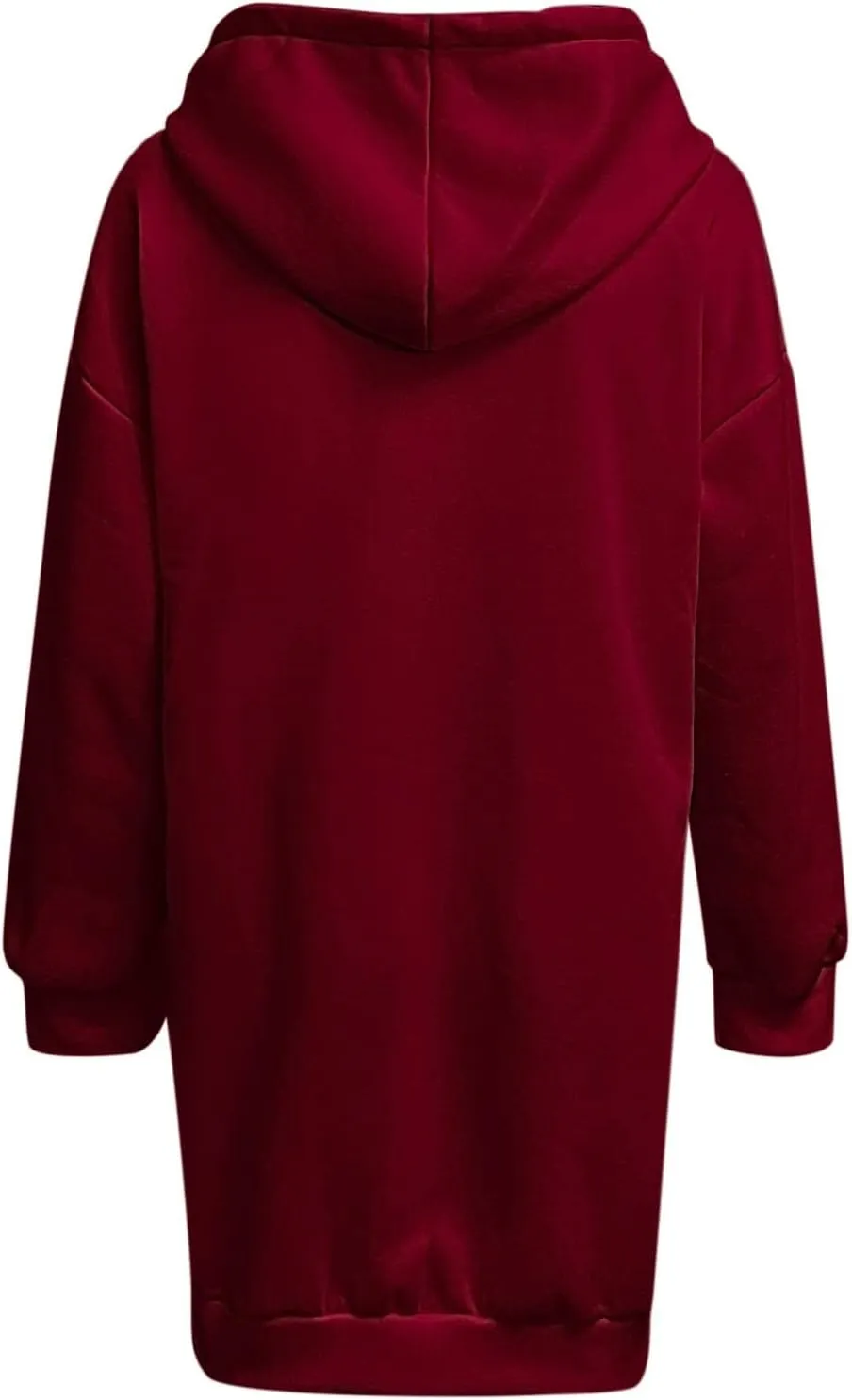Women's Casual Dresses Fall Winter Fashion Long Sleeve Button Up Hooded Sweatshirt Dress Causal Loose Solid Pullover