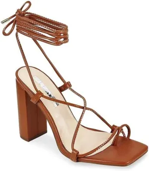 Women's Chunky Open Toe Lace Up High Heel Fashion Sandals