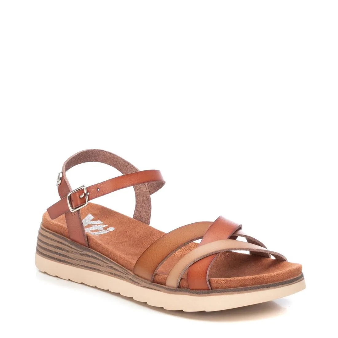 Women's Cross Strap Sandals, 14140401 Brown