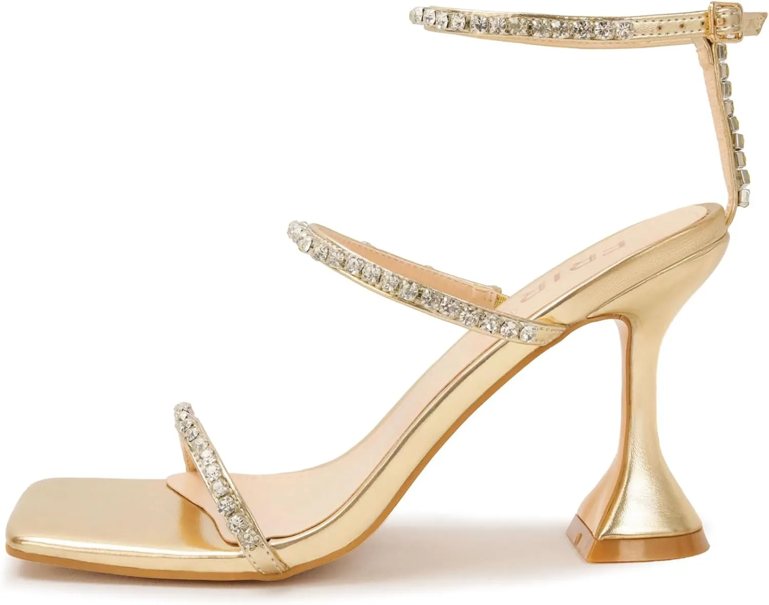 Women's Kitten Heel Rhinestone Sandals Lace Up Square Open Toe Heels Sparkly Sandals with Stiletto Buckle Strap for Dress Party Prom Wedding High Heeled Shoes