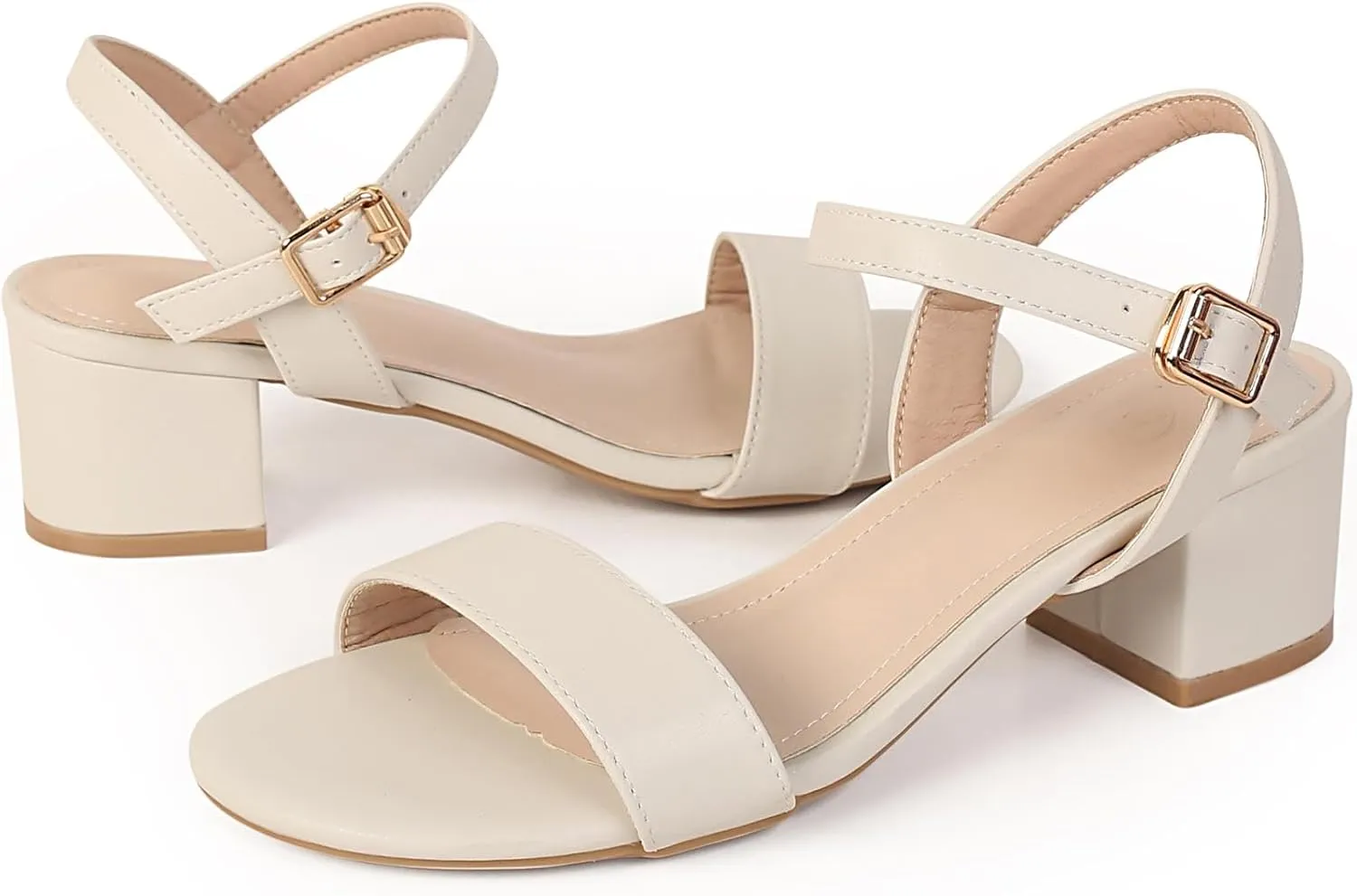 Women's Open Toe Ankle Strap Chunk Low Heel Pump Sandals for Wedding Party Prom Office Homecoming Dress Shoes for Wedding Party Prom Office Homecoming Dress Shoes