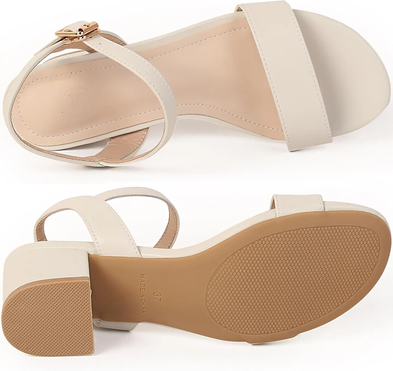 Women's Open Toe Ankle Strap Chunk Low Heel Pump Sandals for Wedding Party Prom Office Homecoming Dress Shoes for Wedding Party Prom Office Homecoming Dress Shoes