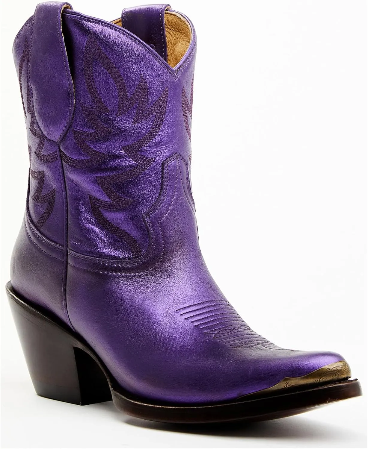 Women's Western Cowboy Ankle Boots Short Cowgirl Boots with Classic Embroidered Slip On Pointed Toe Chunky Country Booties