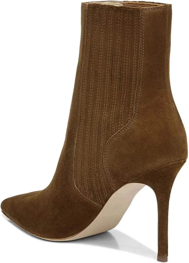 XYD Women Stylish Stretchy Ankle Boots Pointy Closed Toe Pull On Stilettos High Heel Elastic Short Booties Fashion Fall Winter Dress Shoes